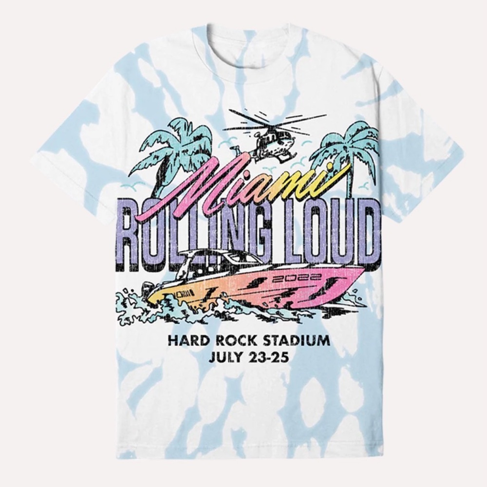 Miami Rolling Loud Graphic T-Shirt size medium